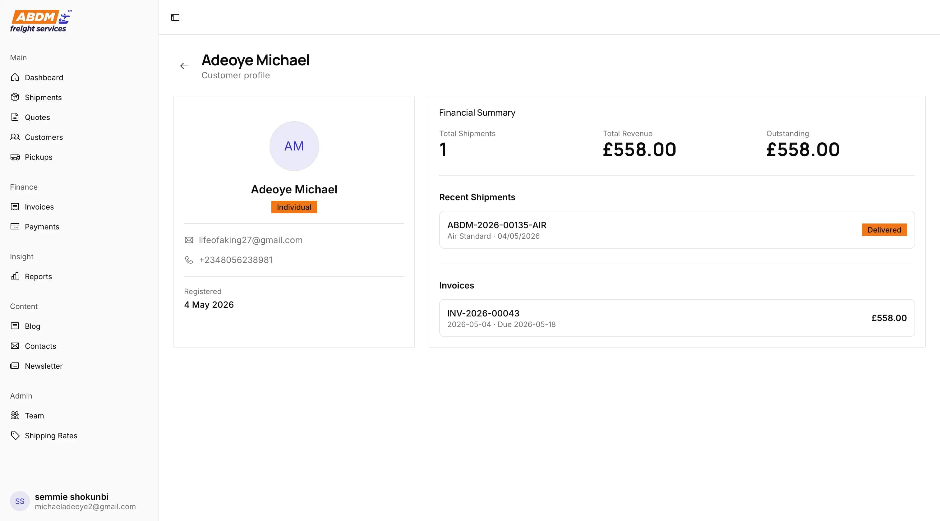 Beacon — dashboard view
