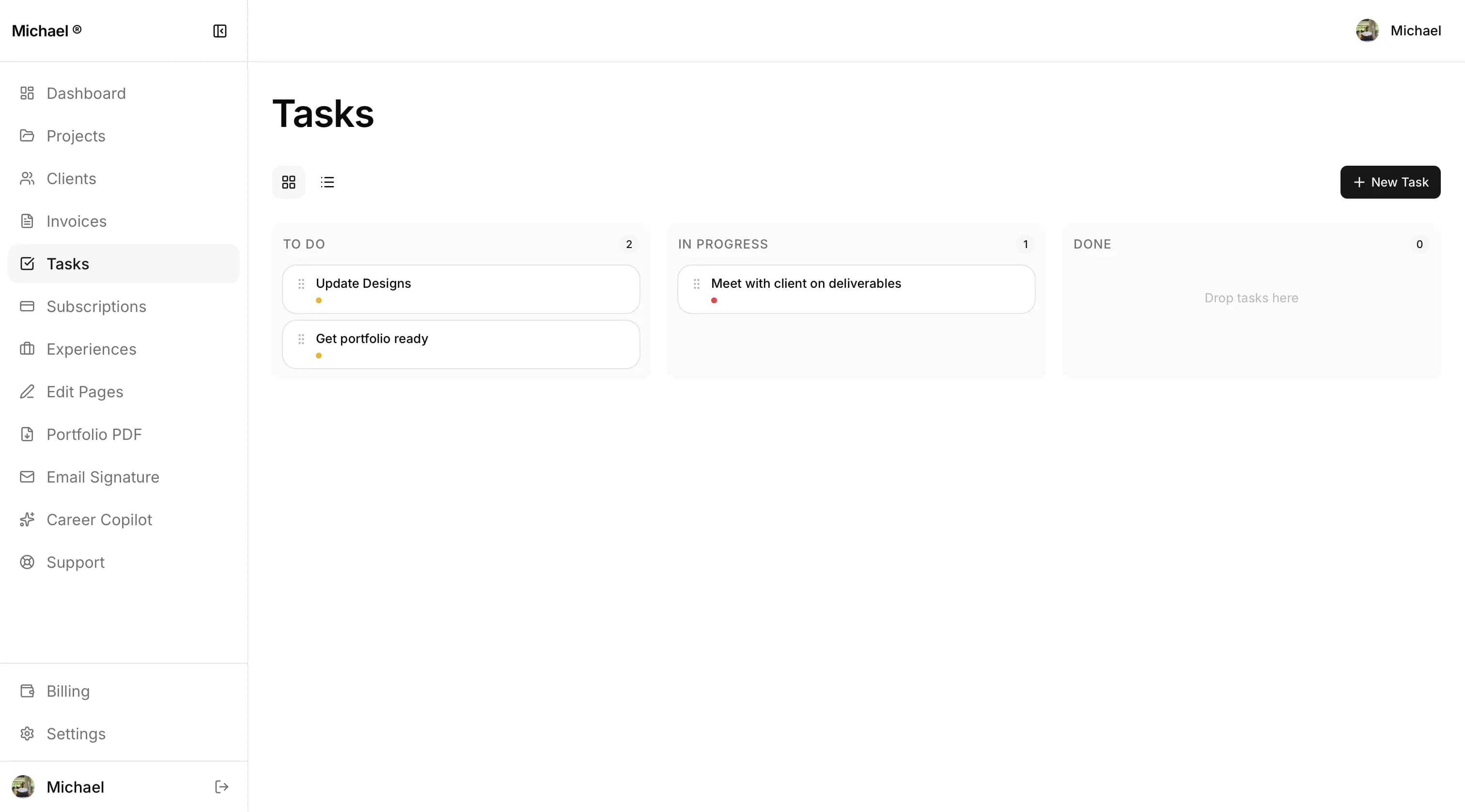 Hiredtowork dashboard