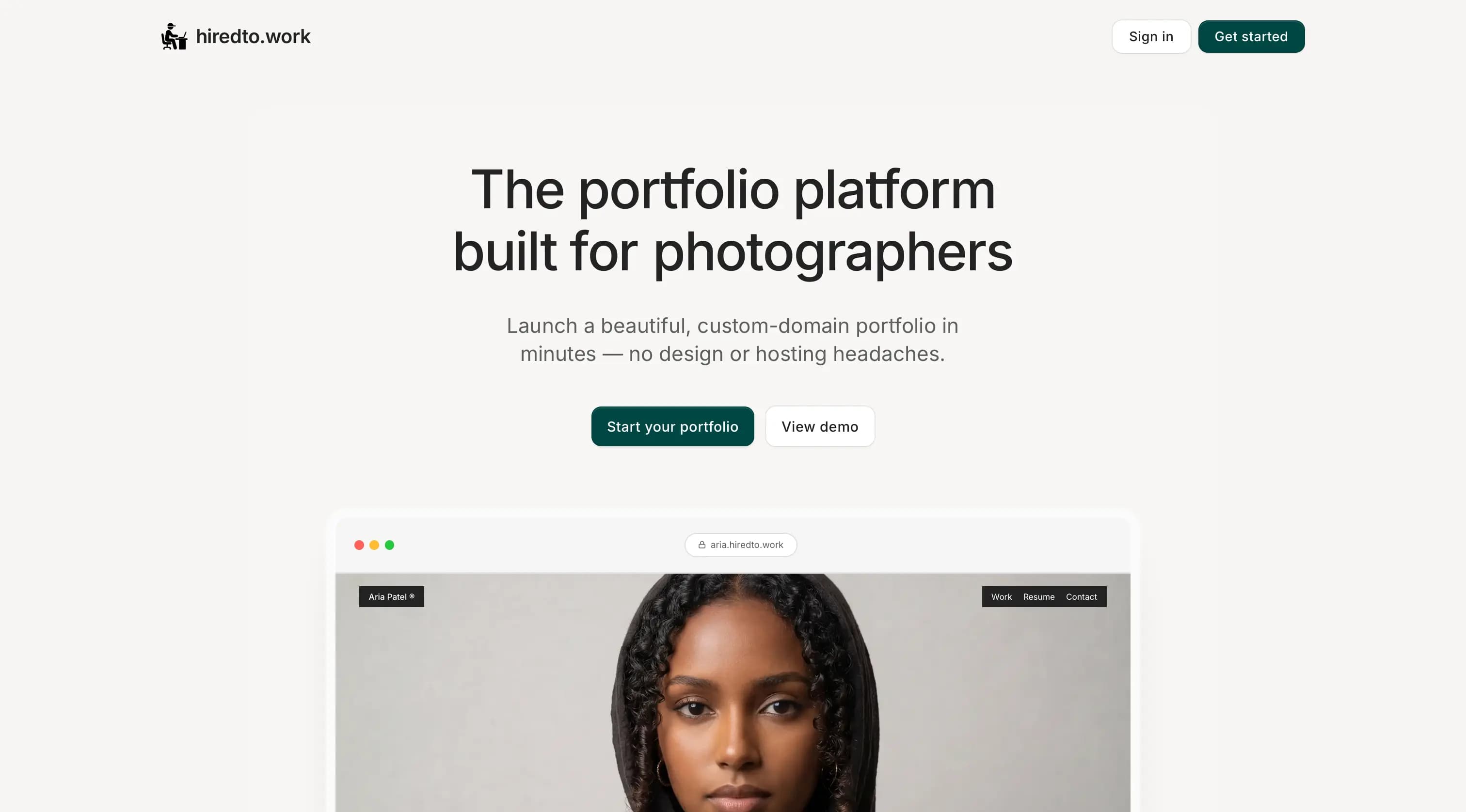 Hiredtowork website