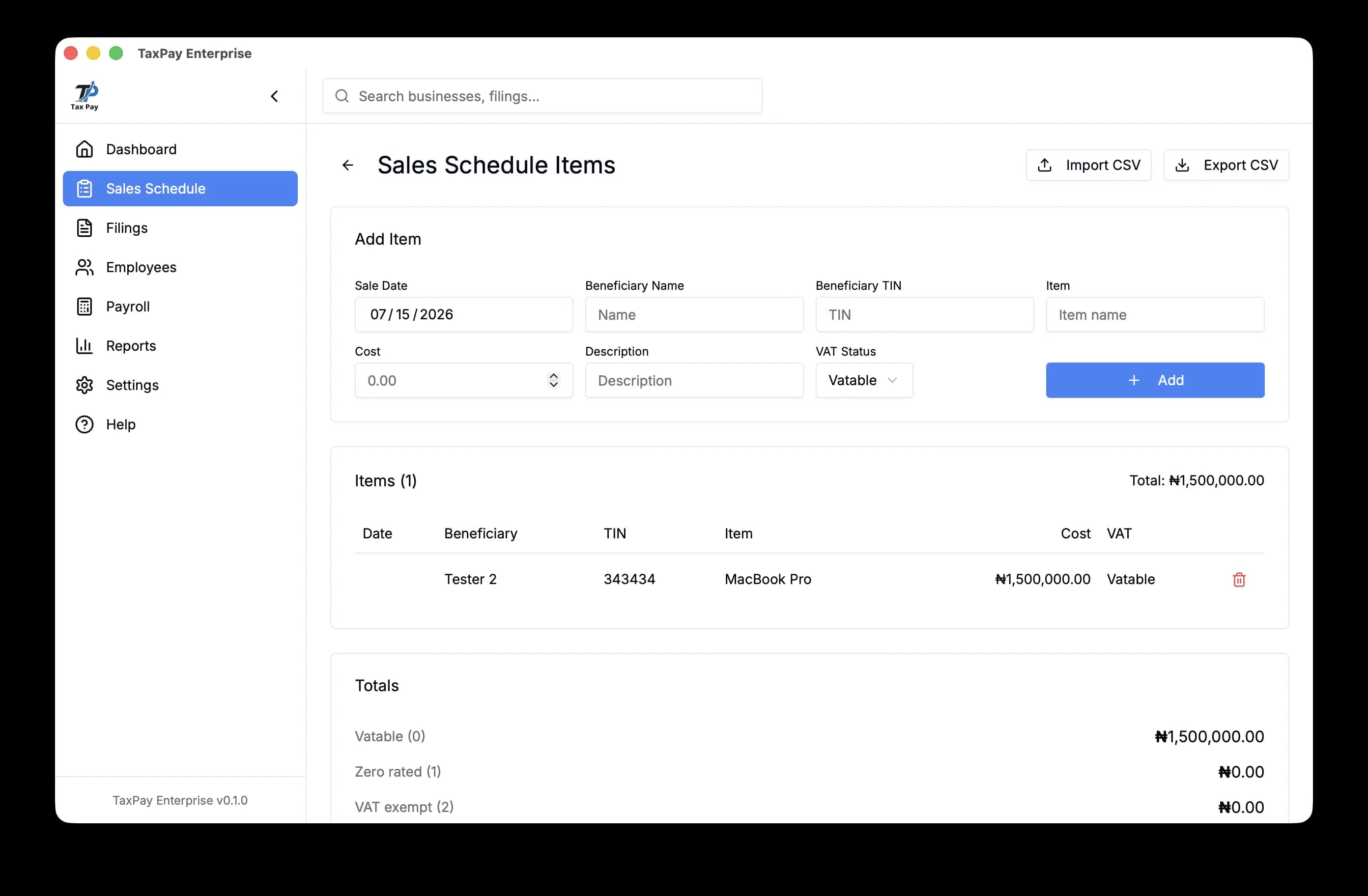 Taxpay software